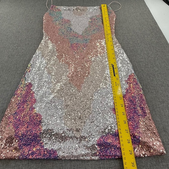 B. Darlin Sequin Dress Party, Club, Cocktail Event Large Lined Strappy Open Back - Picture 5 of 13